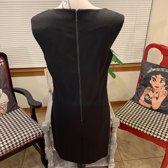 Laundry by Design Black faux leather sleeveless sheath dress Size 8 - Picture 5 of 8